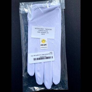 White Gloves Women size M Stretch Cosplay Halloween Costume Parade Occasion Prom